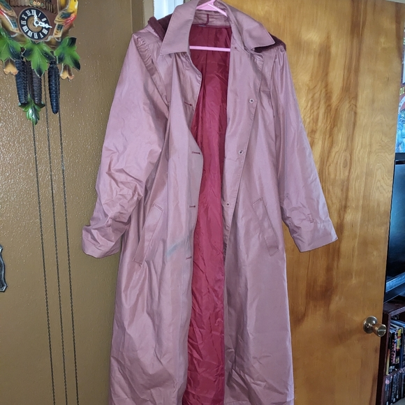 London Fog Pink Trench Coat - Picture 1 of 7